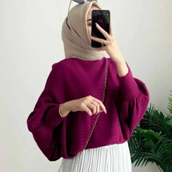sweater blouse Batwing rajut wanita termurah/atasan rajut wanita oversize