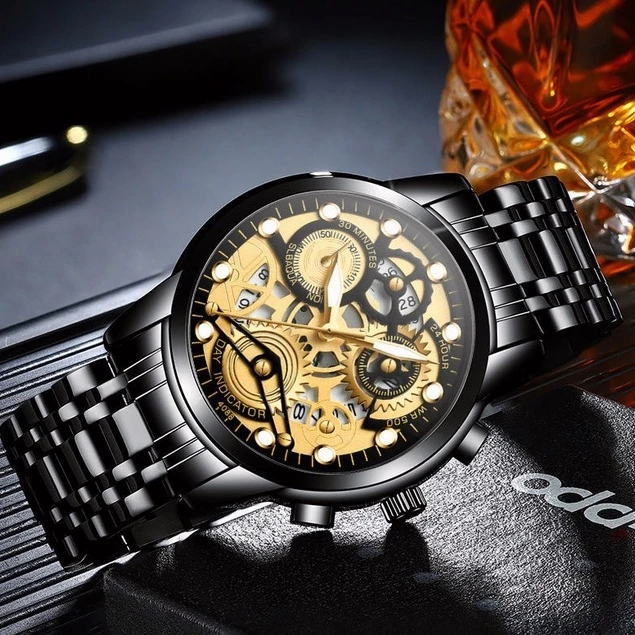 Jam Tangan Pria Anti Air Original Luxury Stainless Steel Free BOX - Image 2