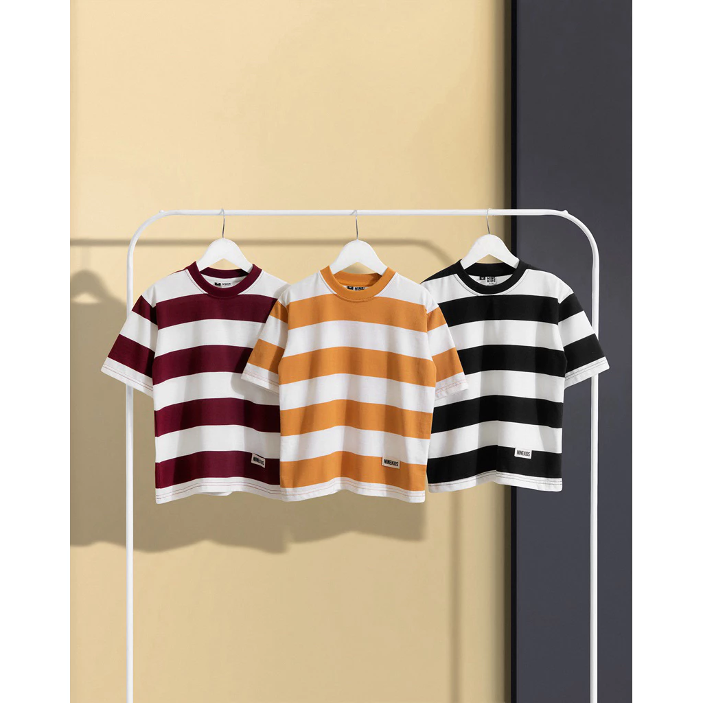Kaos Stripe Salur Besar 5CM - KAOS SALUR ANAK - kaos anak laki - laki dan Perempuan - Image 2