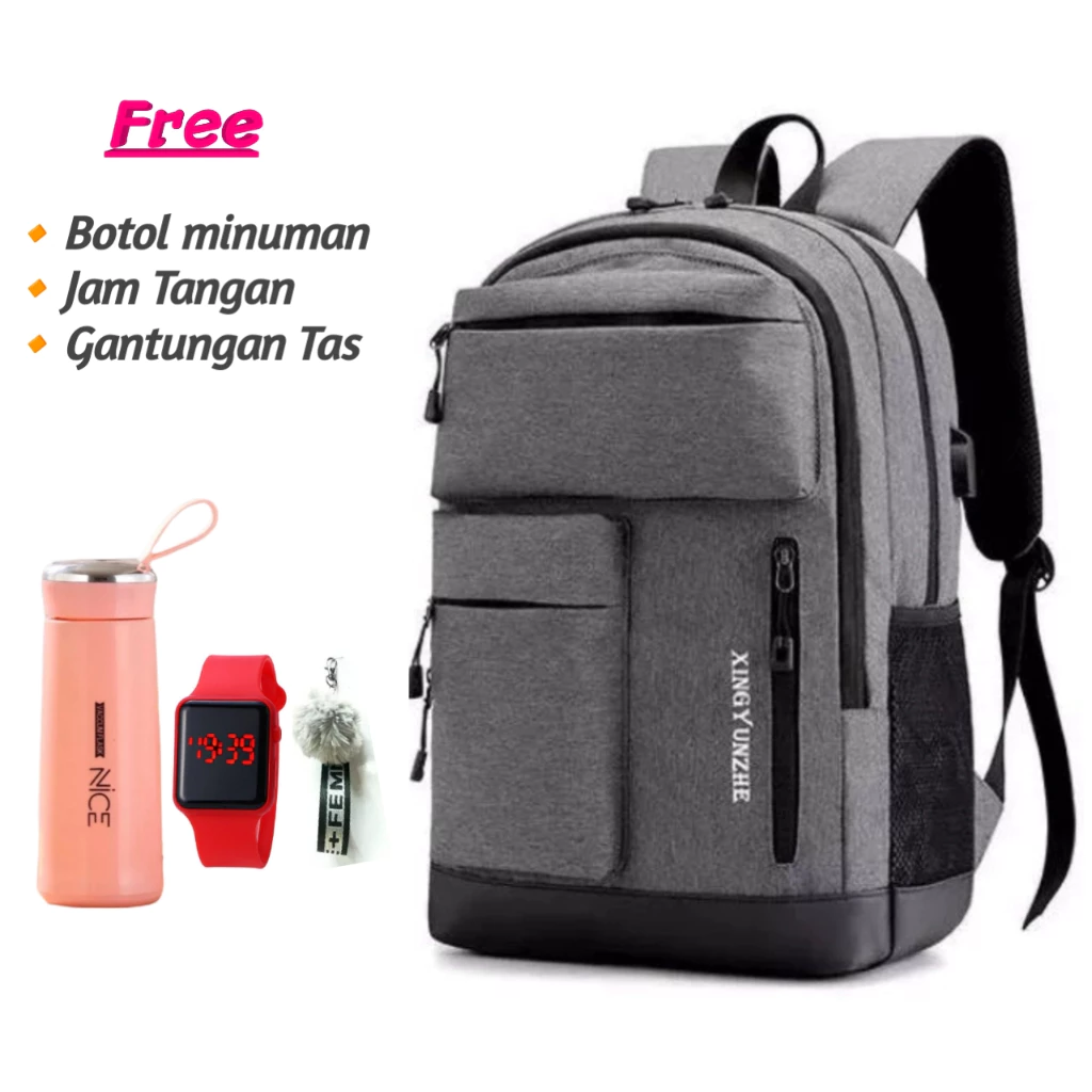 Tas Ransel Sekolah Pria Menengah Keatas Tas Ransel Laptop Perjalanan Premium - Image 3