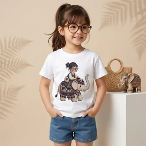 Baju Kaos Anak Motif Gajah Mihu Mihu Cewek Usia 1-12 Tahun