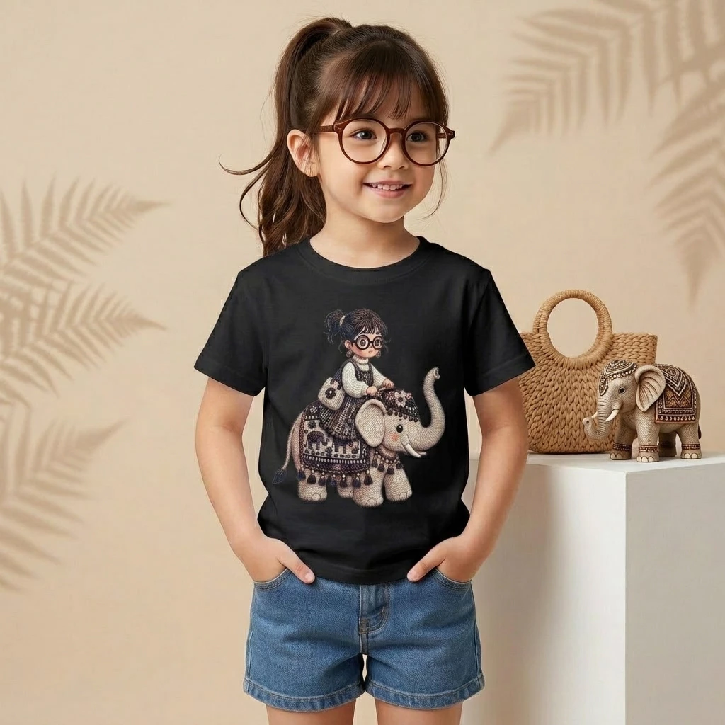 Baju Kaos Anak Motif Gajah Mihu Mihu Cewek Usia 1-12 Tahun - Image 2