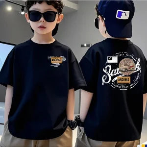 Kaos Anak 1-12 Tahun Katun - Anak-anak Lengan Pendek Unisex Pria Wanita Premium