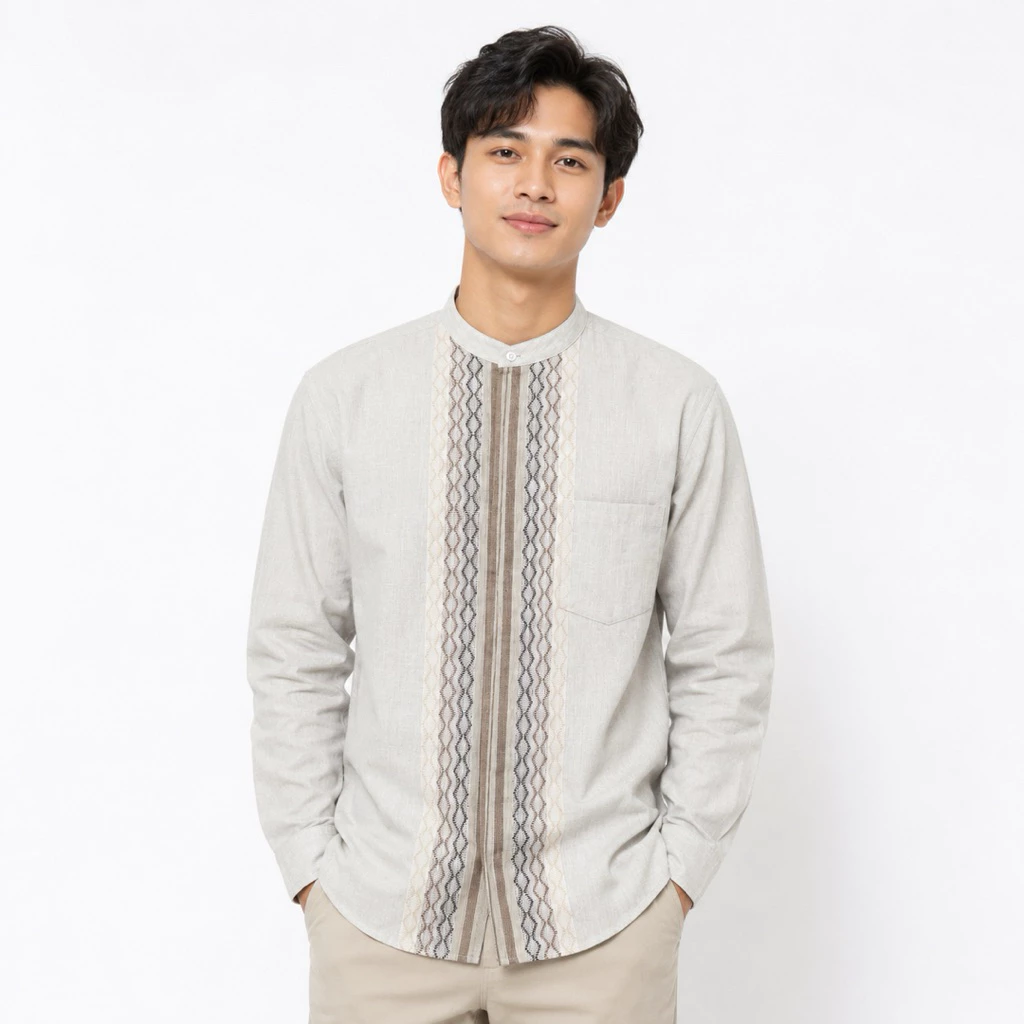 Kemeja Koko Pria Lengan Panjang Motif Premium - Image 2