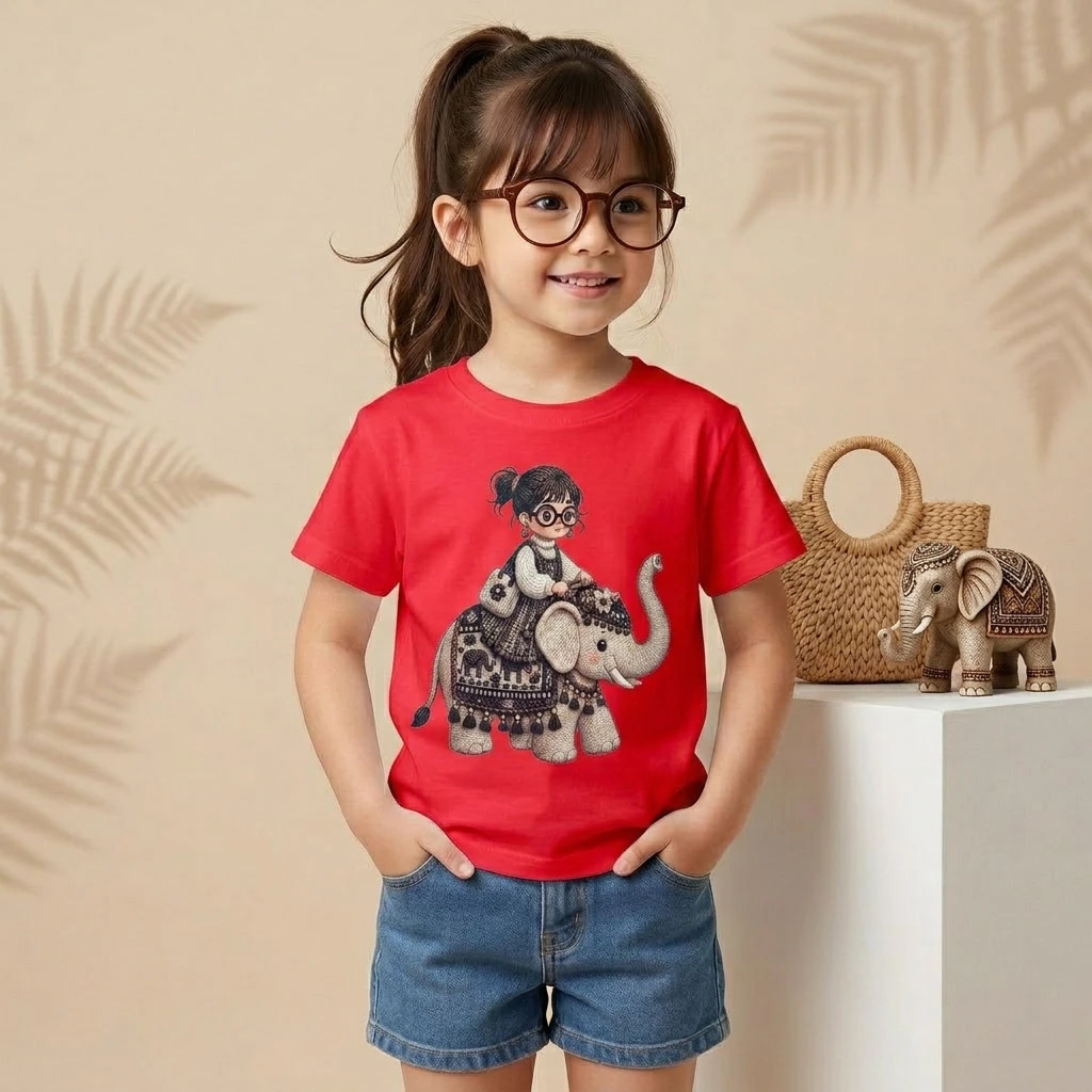 Baju Kaos Anak Motif Gajah Mihu Mihu Cewek Usia 1-12 Tahun - Image 3