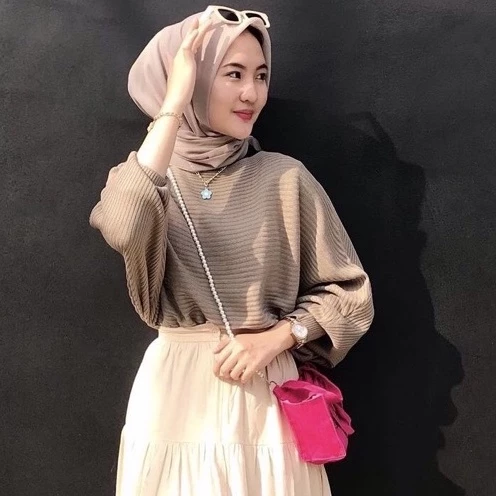 sweater blouse Batwing rajut wanita termurah/atasan rajut wanita oversize - Image 2